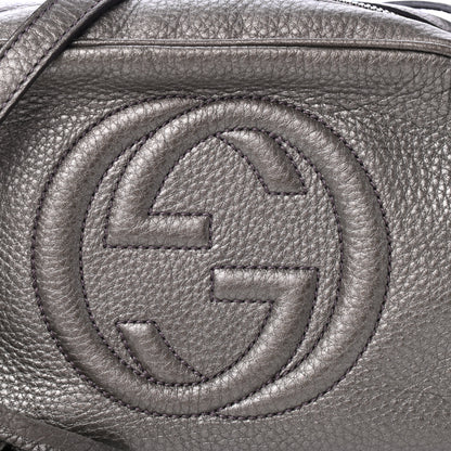 Gucci Metallic Pebbled Calfskin Small Soho Disco Bag Sasso 8 of 10