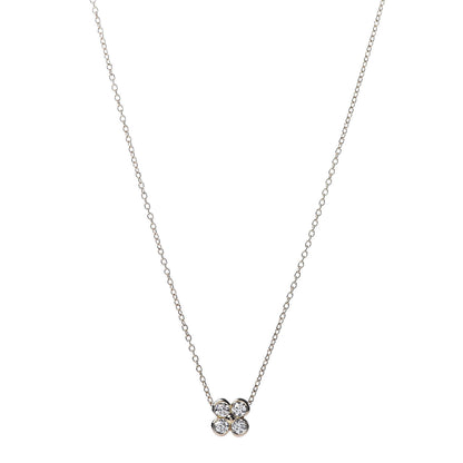 Tiffany 18K Yellow Gold Diamond Flower Pendant Necklace 1 of 4