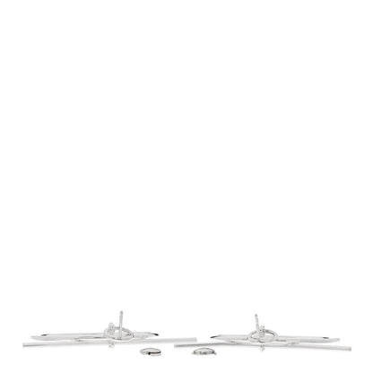 Hermes Sterling Silver MM Loop Earrings 3 of 7