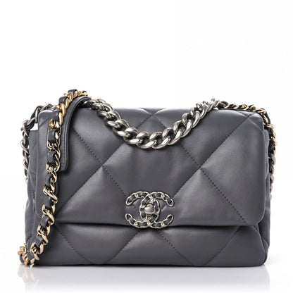 Chanel Lambskin Quilted Medium Chanel 19 Flap Dark Grey 1 of 9