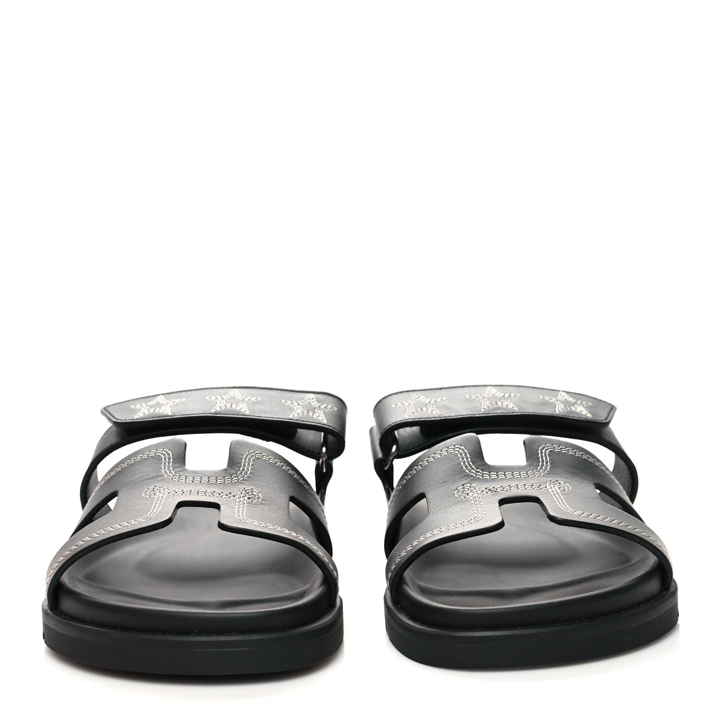 Calfskin Womens Embroidered Chypre Sandals 37 Black