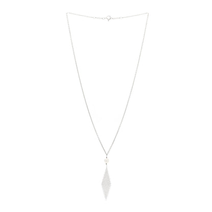 Tiffany Sterling Silver Pearl Elsa Peretti Mesh Pendant Necklace 3 of 5