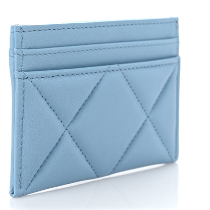 Chanel Lambskin Quilted Chanel 19 Card Holder Light Blue 3 of 10