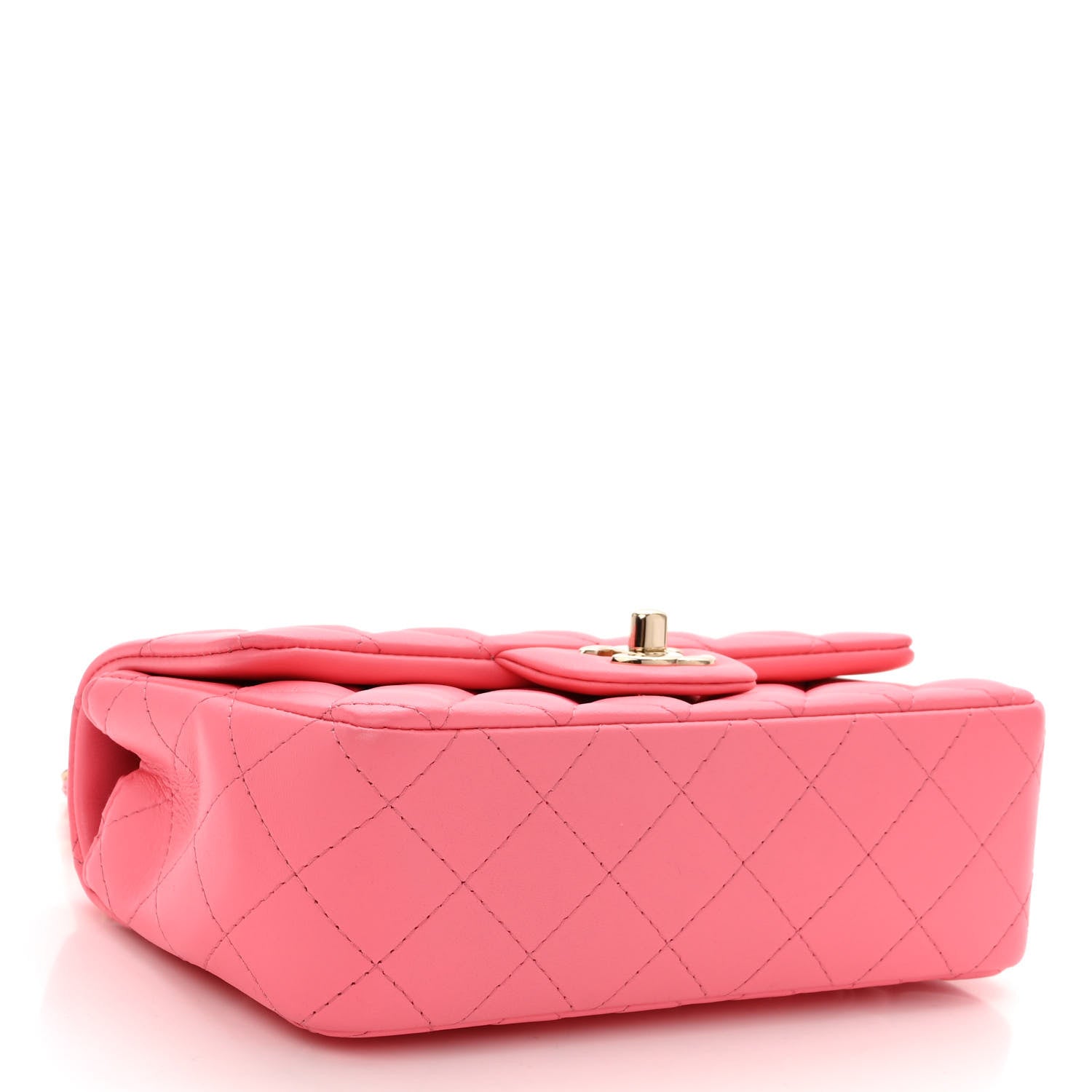 Chanel Lambskin Quilted Mini Rectangular Flap Pink 4 of 14