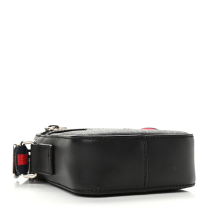 Gucci GG Supreme Monogram Appia Calfskin Web Small Camera Messenger Bag Black Grey 4 of 14