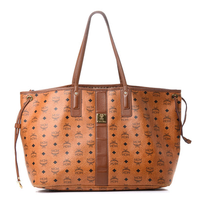 MCM Visetos Large Liz Reversible Shopper Tote Cognac 2 of 16