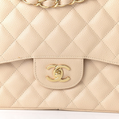 Chanel Caviar Quilted Jumbo Double Flap Beige Clair 10 of 12