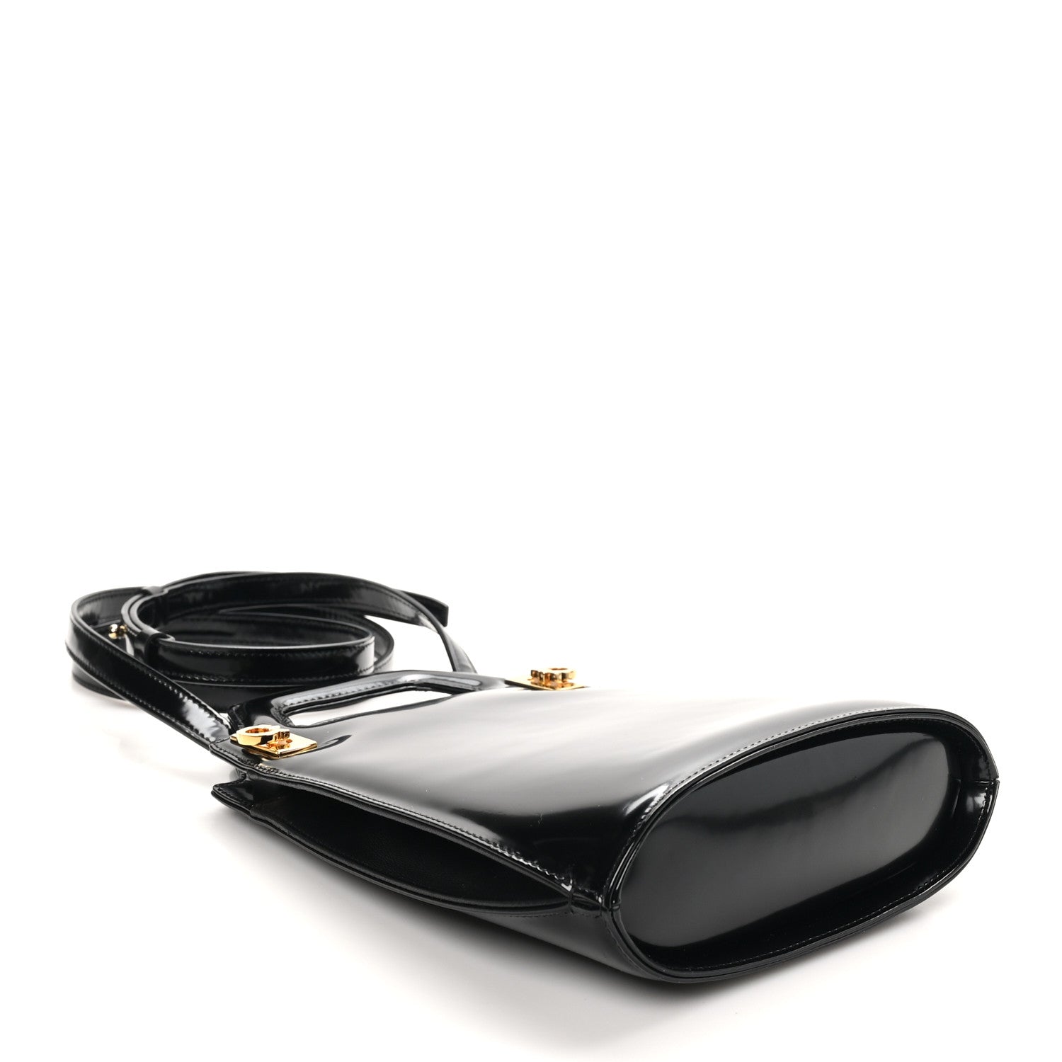 Salvatore Ferragamo Brushed Calfskin North South Wanda Top Handle Bag Black 4 of 9