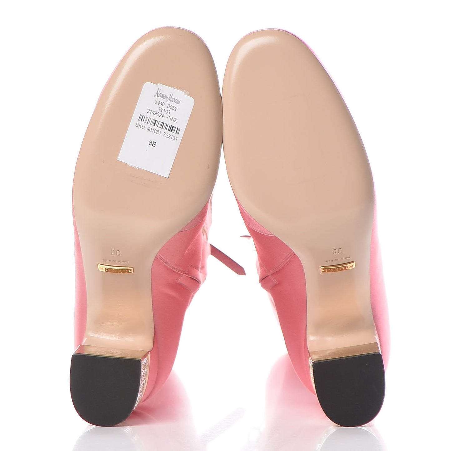 Silk Satin Malaga Kid Embroidered Candy Dragon Block-Heel Knee Boot 38 Glossy Pink