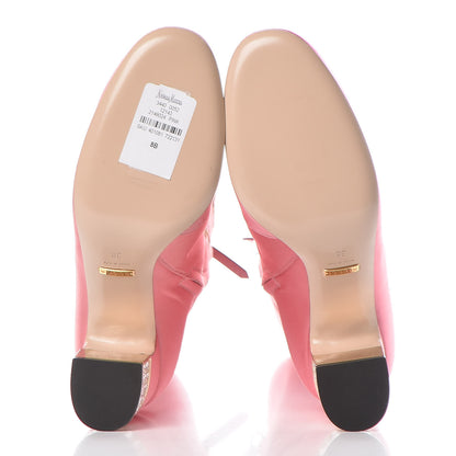 Gucci Silk Satin Malaga Kid Embroidered Candy Dragon Block-Heel Knee Boot 38 Glossy Pink 12 of 12