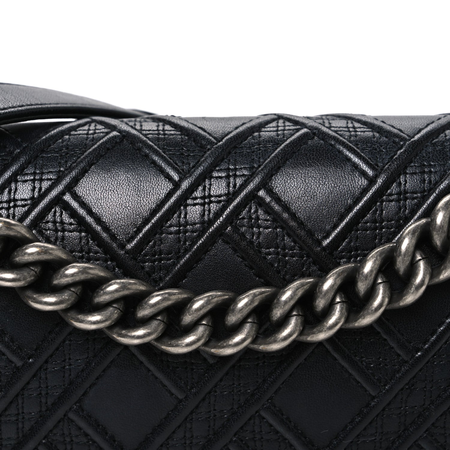 Chanel Lambskin Stitched Medium Boy Flap Black 8 of 10