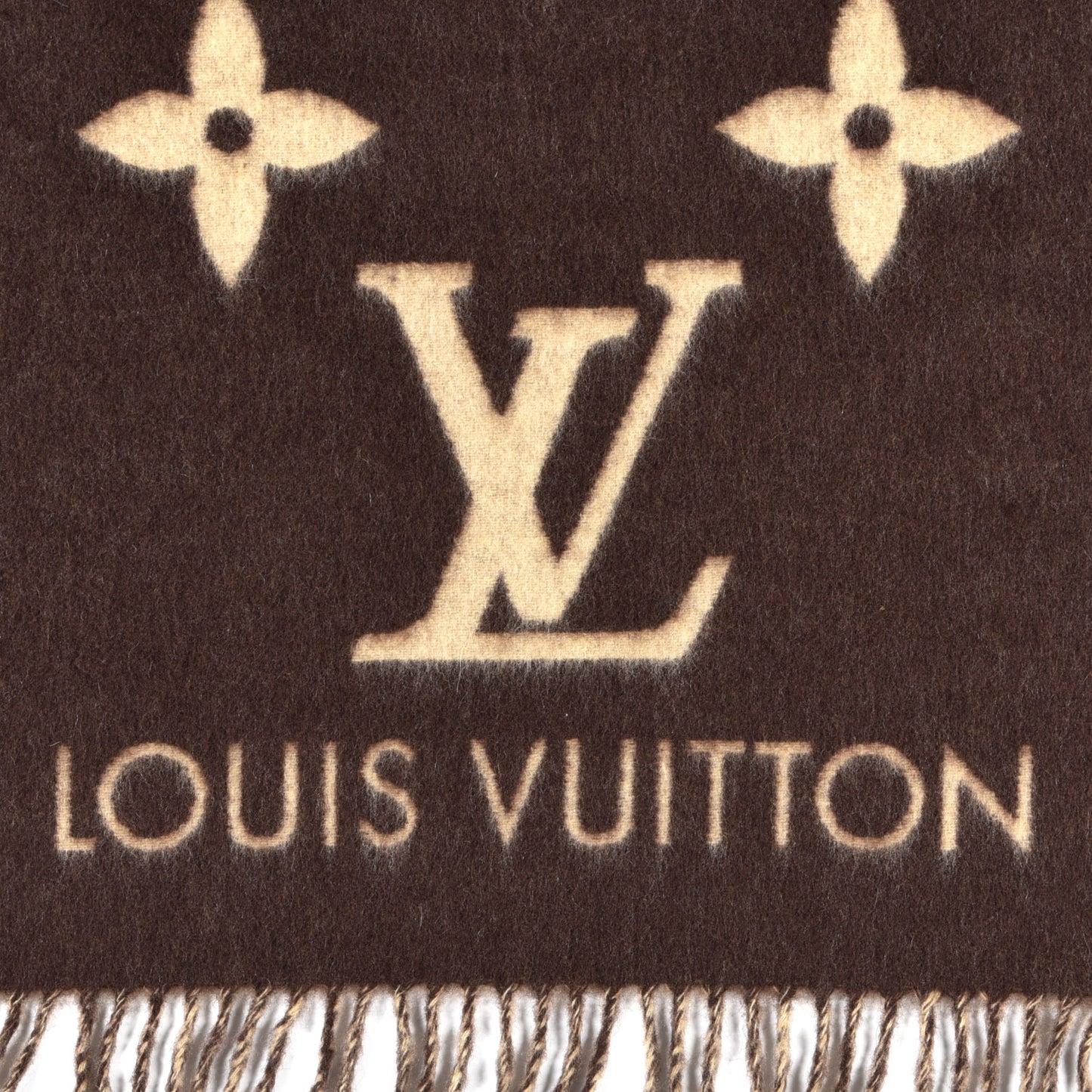 Cashmere Monogram Reykjavik Scarf Brown