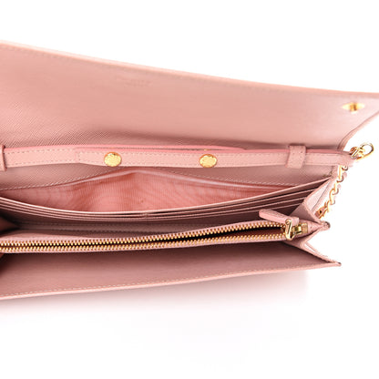 Prada Saffiano Metal Large Chain Wallet Orchidea 4 of 14
