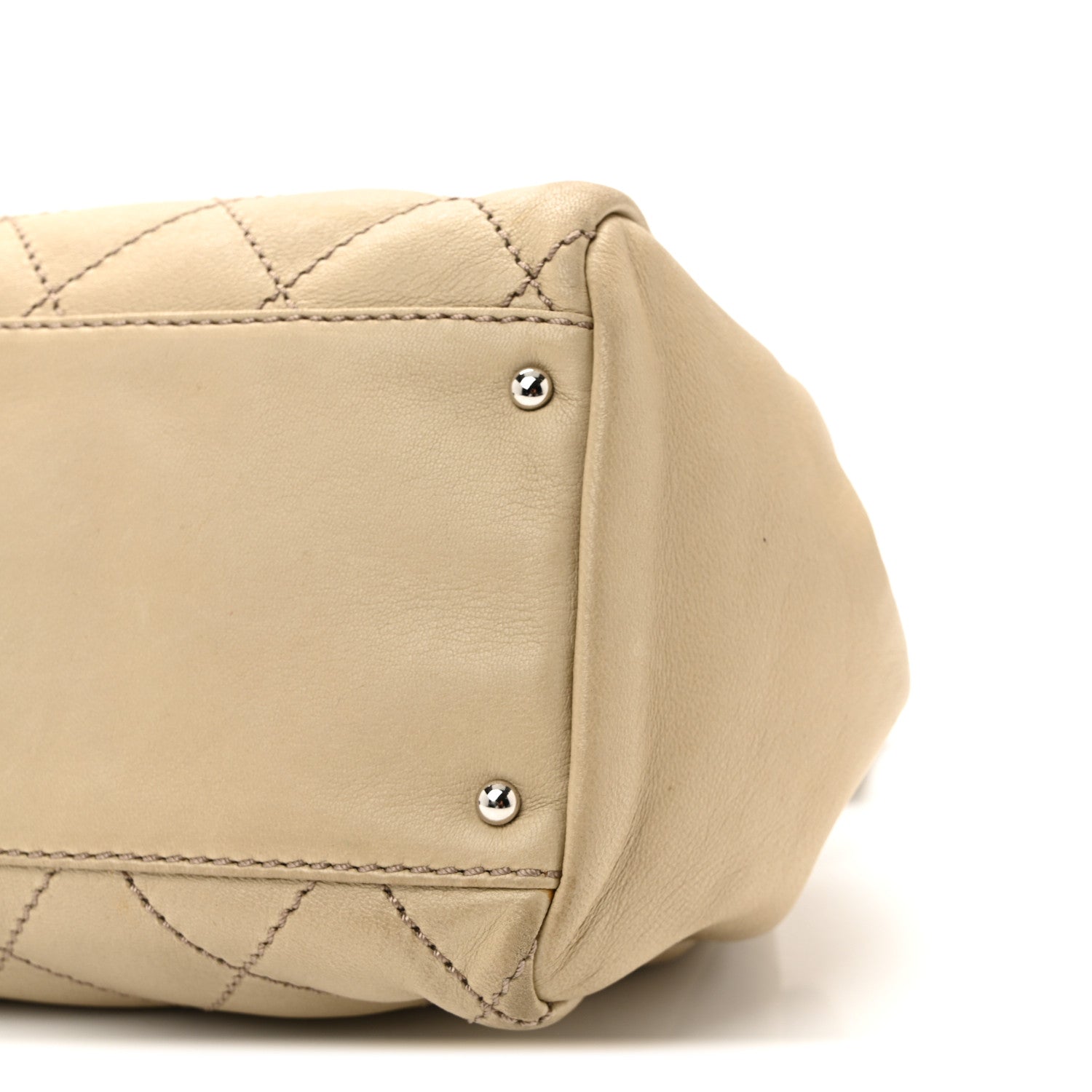 Chanel Lambskin Stitched Accordion Tote Beige 10 of 10
