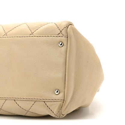 Chanel Lambskin Stitched Accordion Tote Beige 10 of 10
