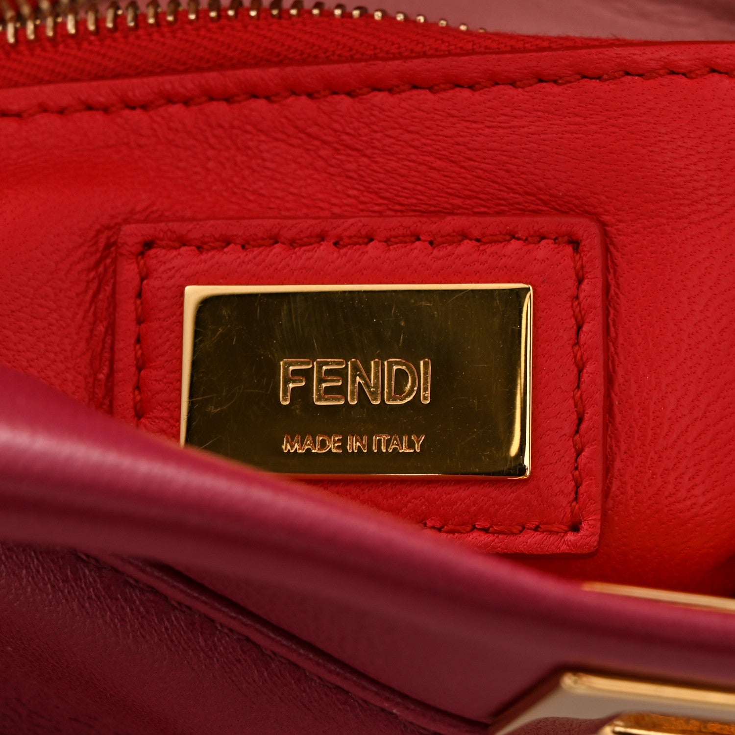 Fendi Nappa Monster Eyes Mini Peekaboo Iconic Satchel Amarena Fiamma 7 of 14