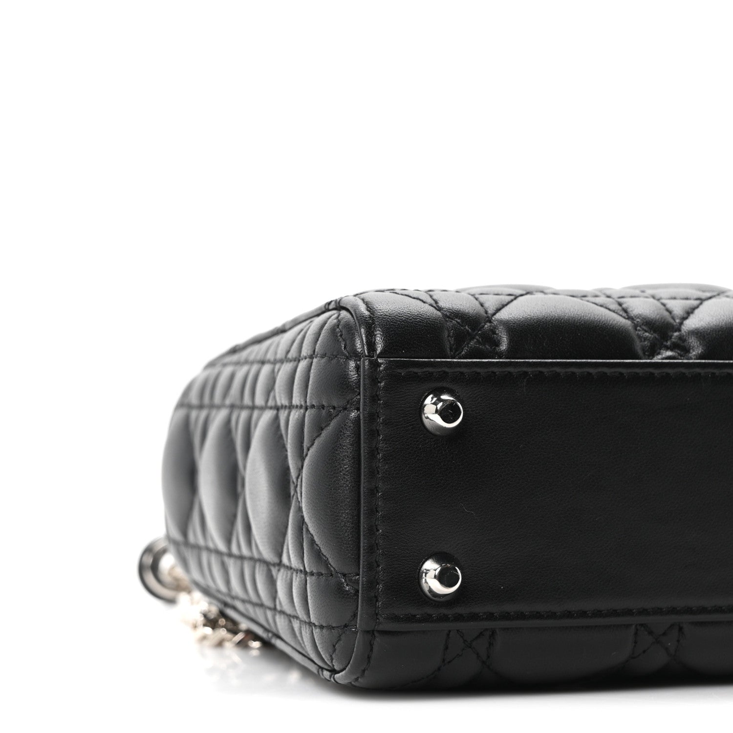 Christian Dior Lambskin Cannage Mini Lady Dior Black 9 of 10