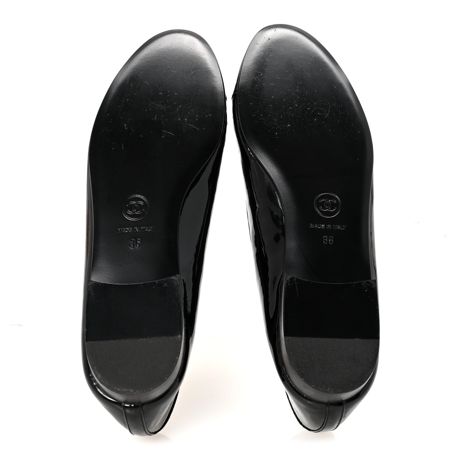 Chanel Patent Cap Toe Ballerina Flats 36 Black 6 of 9