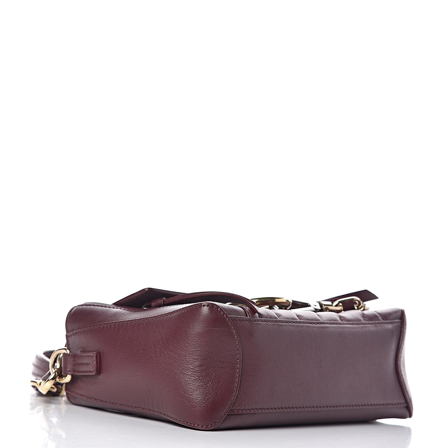 Calfskin Quilted Mini Faye Day Shoulder Bag Burnt Brown
