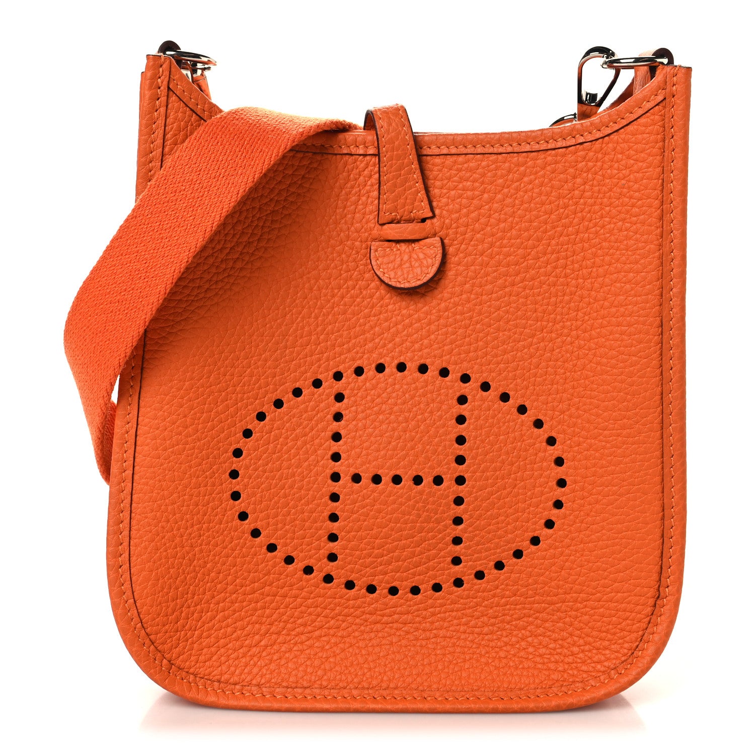 Hermes Taurillon Clemence Evelyne TPM Orange 1 of 10