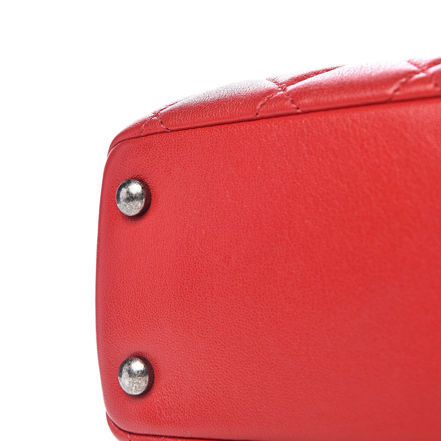 Chanel Shiny Sheepskin Quilted Small Shopping Tote Red 10 of 12