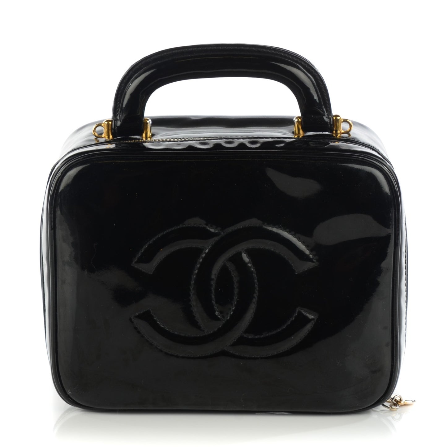 Patent CC Vanity Cosmetic Case Black