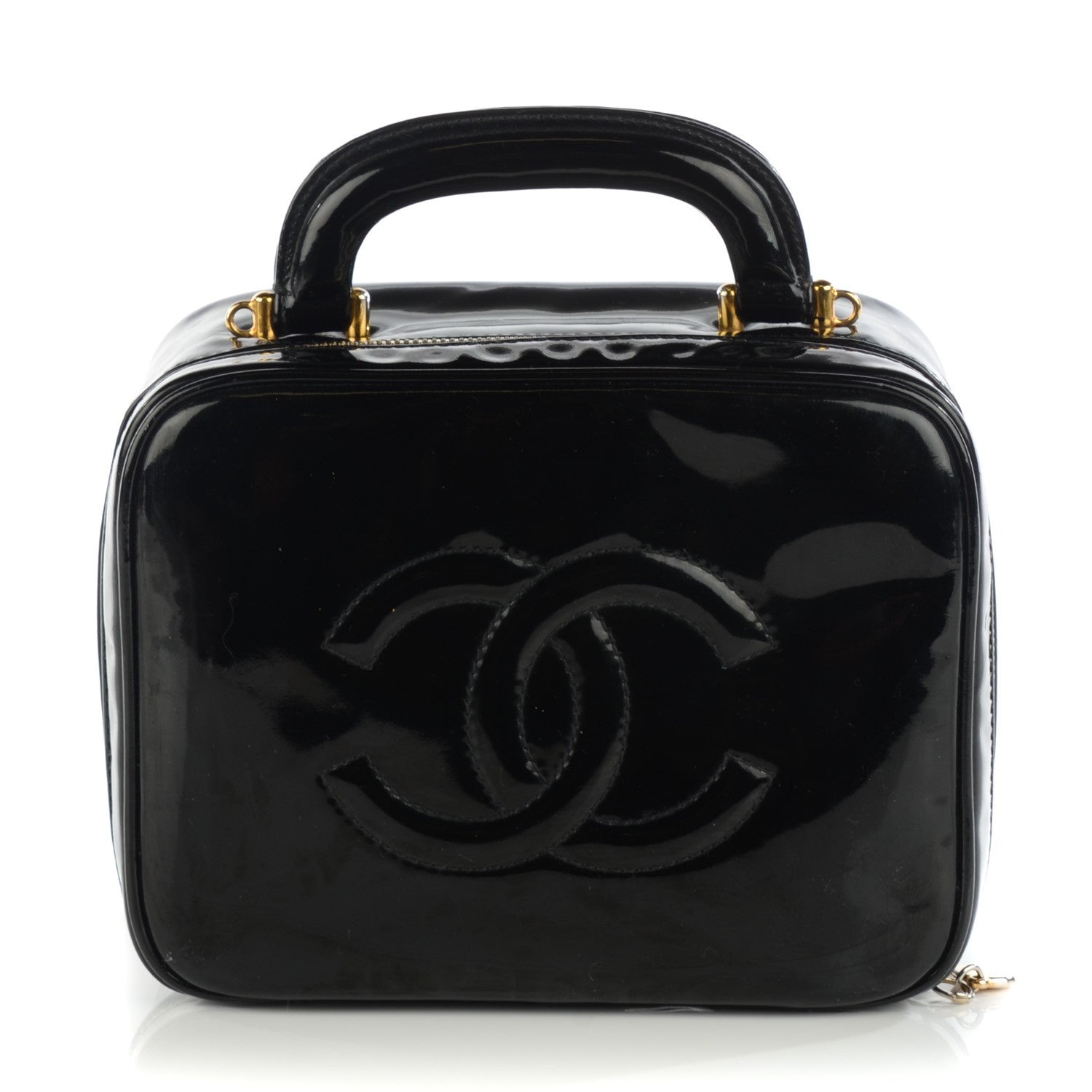 Chanel Patent CC Vanity Cosmetic Case Black 1 of 7