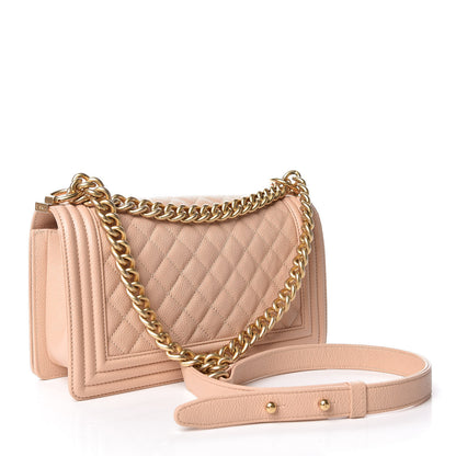 Chanel Caviar Quilted Medium Boy Flap Beige 3 of 14