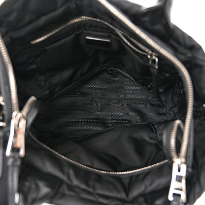 Prada Re-Nylon Nappa Triangle Quilted Padded Small Double Handled Zip Tote Black 5 of 11