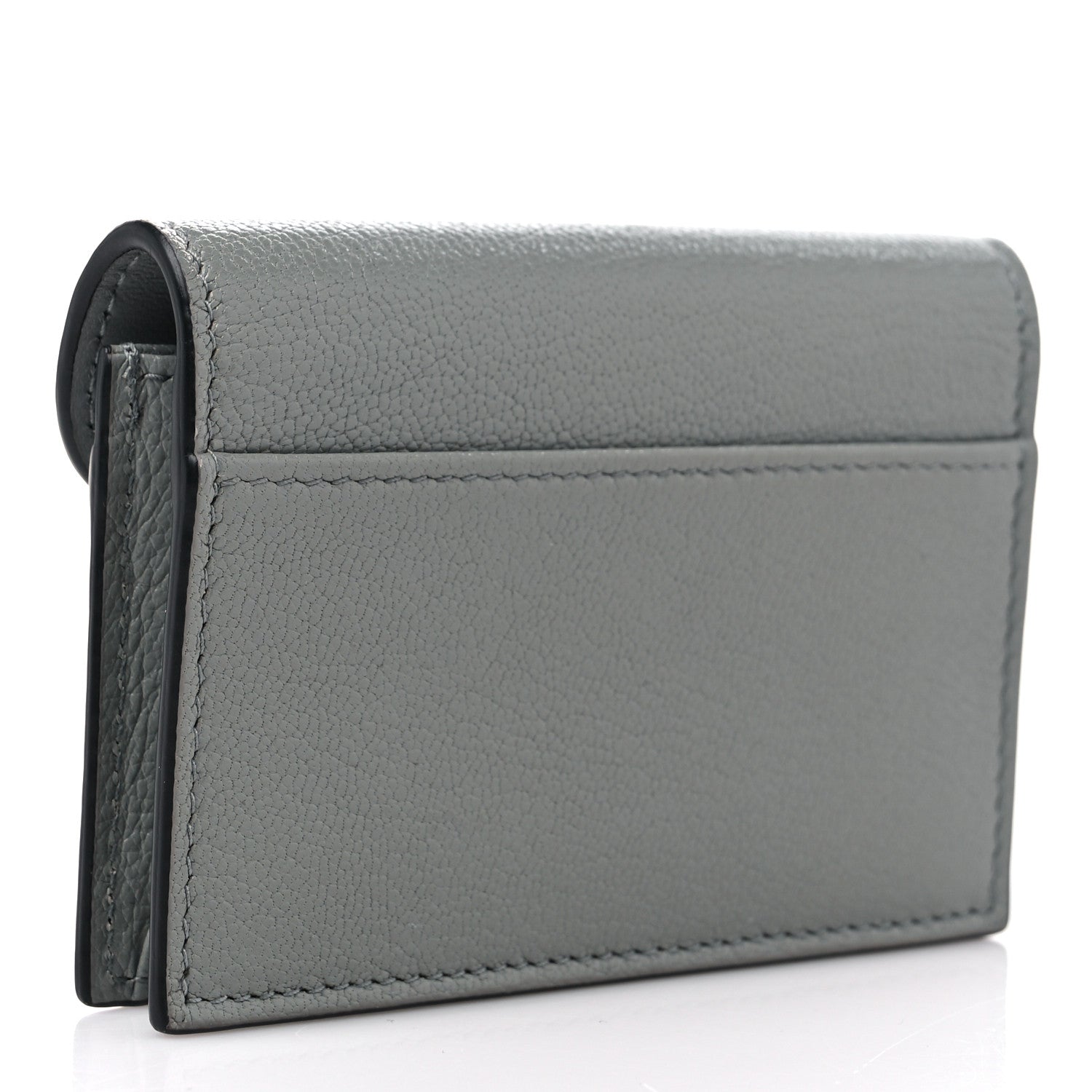 Christian Dior Goatskin Saddle Card Holder Grey 3 of 10