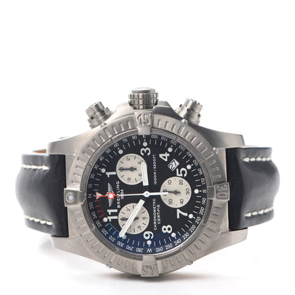Breitling Titanium Calfskin 44mm Avenger Chronograph M1 Quartz Watch Black E73360 2 of 7