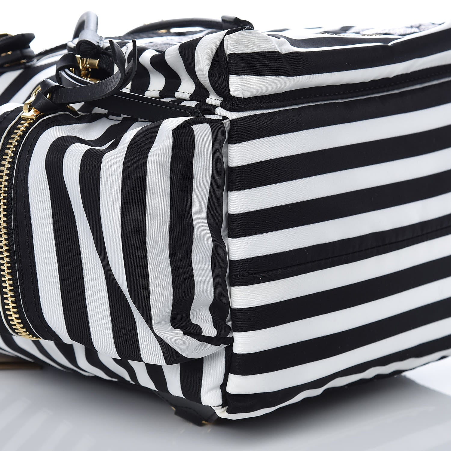 Burberry Nylon Striped Medium Rucksack Backpack Black White 8 of 9
