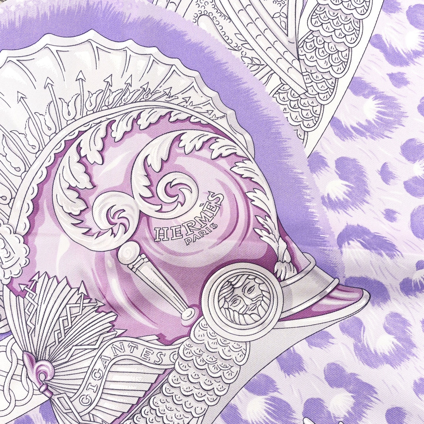 Silk Plumets du Roy Scarf 90 Marine Mauve Gris