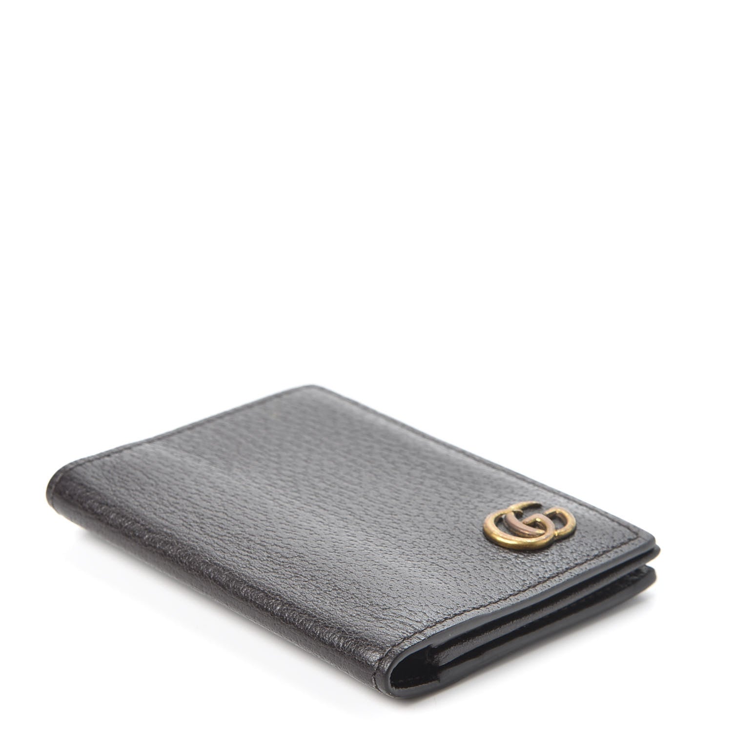 Gucci Calfskin Boar Effect GG Marmont Card Case Dark Cocoa 3 of 10