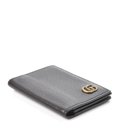 Gucci Calfskin Boar Effect GG Marmont Card Case Dark Cocoa 3 of 10
