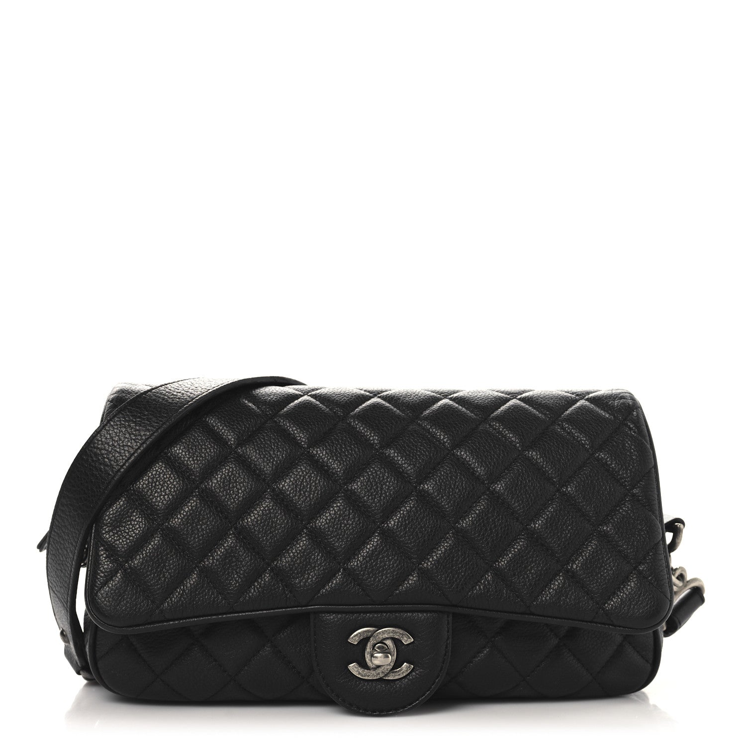 Chanel Grained Calfskin Quilted Medium Casual Rock Flap Black 1 of 10