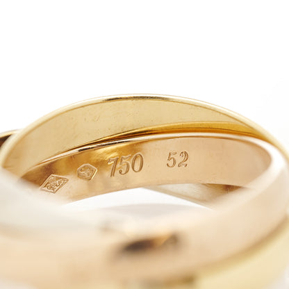 Cartier 18K Pink Yellow White Gold Classic Les Must De Cartier Trinity Ring 52 6 7 of 11