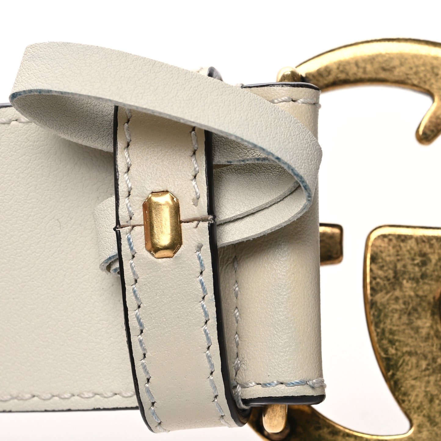 Calfskin Double G 40mm Belt 80 32 Mystic White