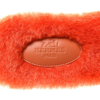 Hermes Woolskin Oran Sandals 38 Orange 7 of 7