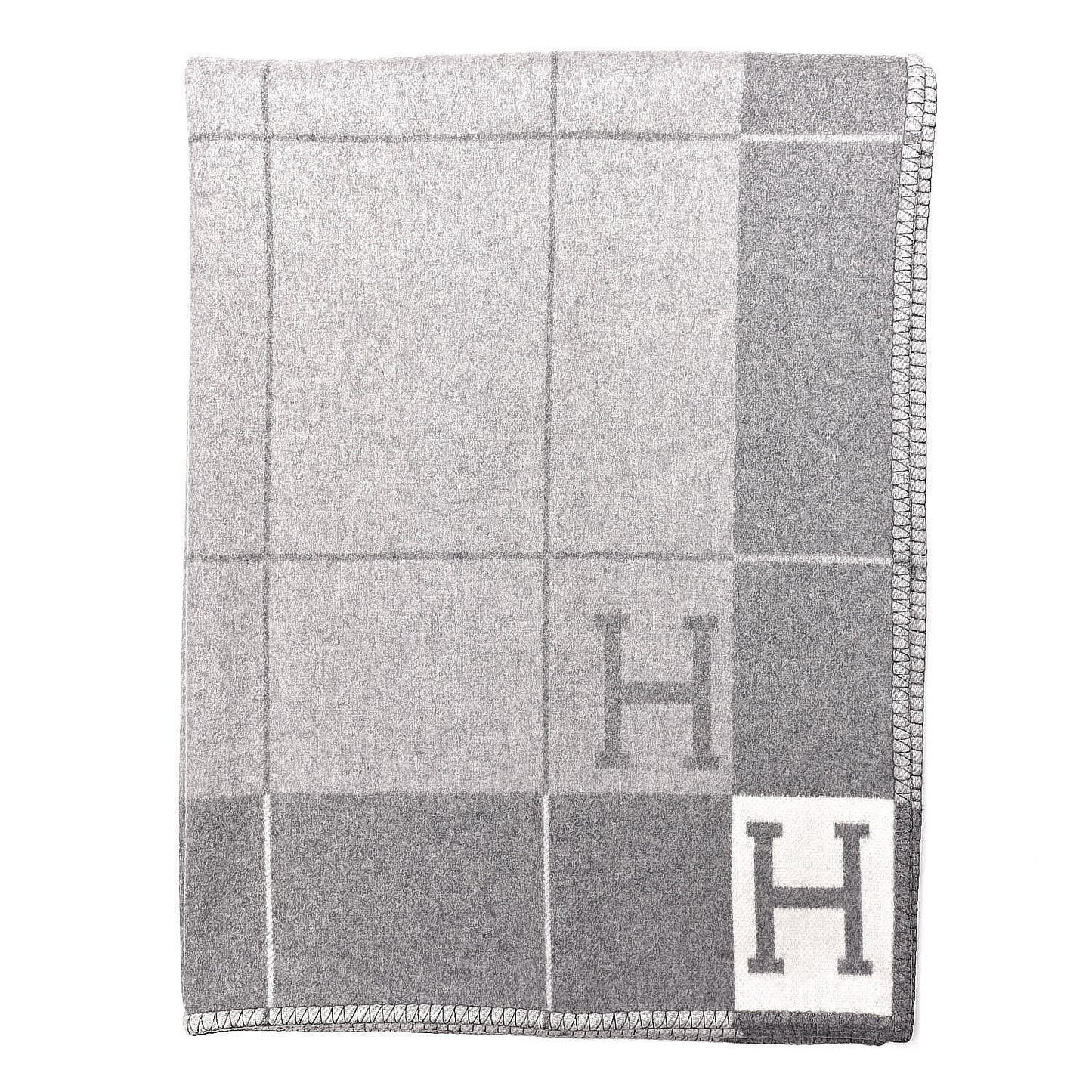 Wool Cashmere Avalon III Blanket Ecru Gris Clair