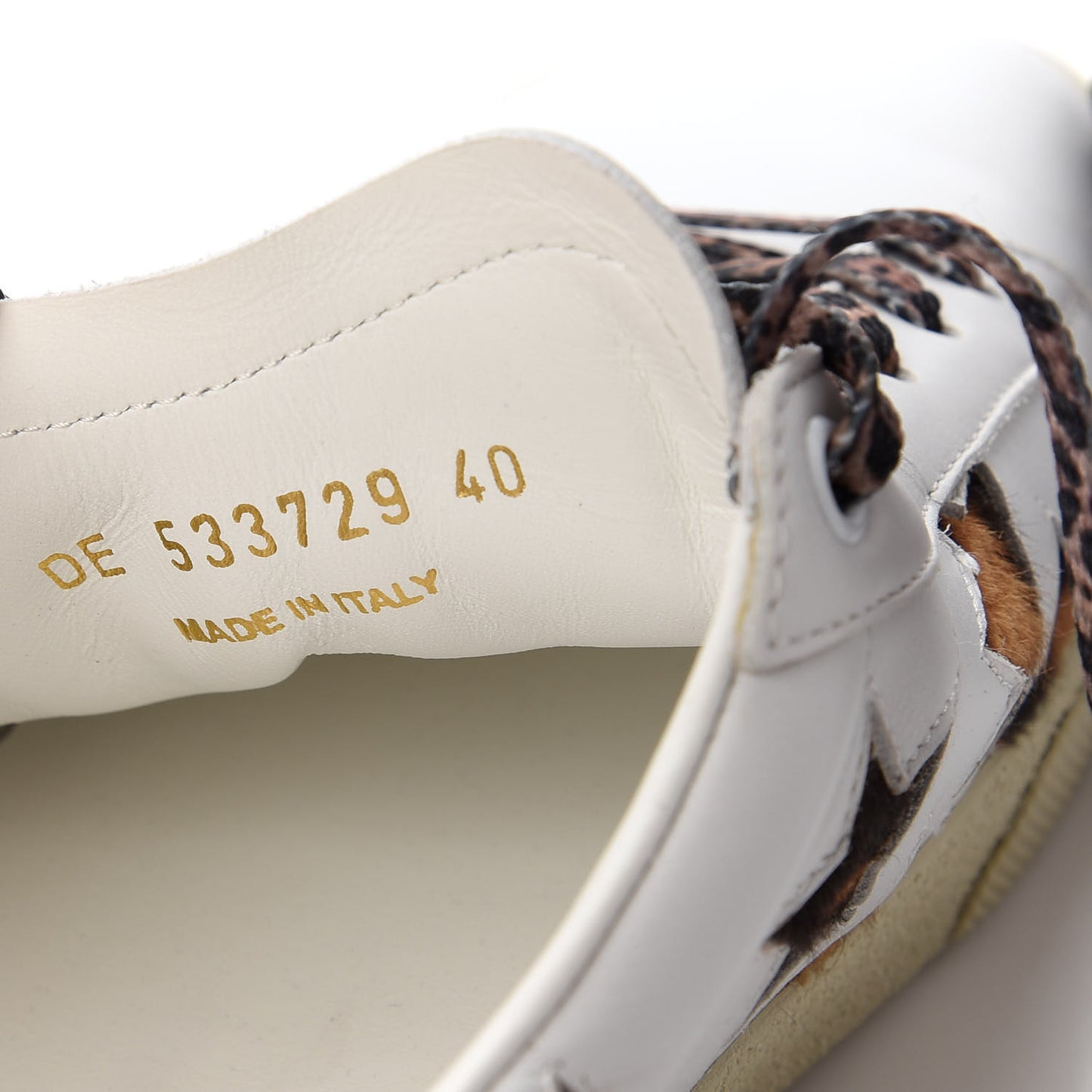 Calfskin Pony Hair Star Court Sneakers 40 White