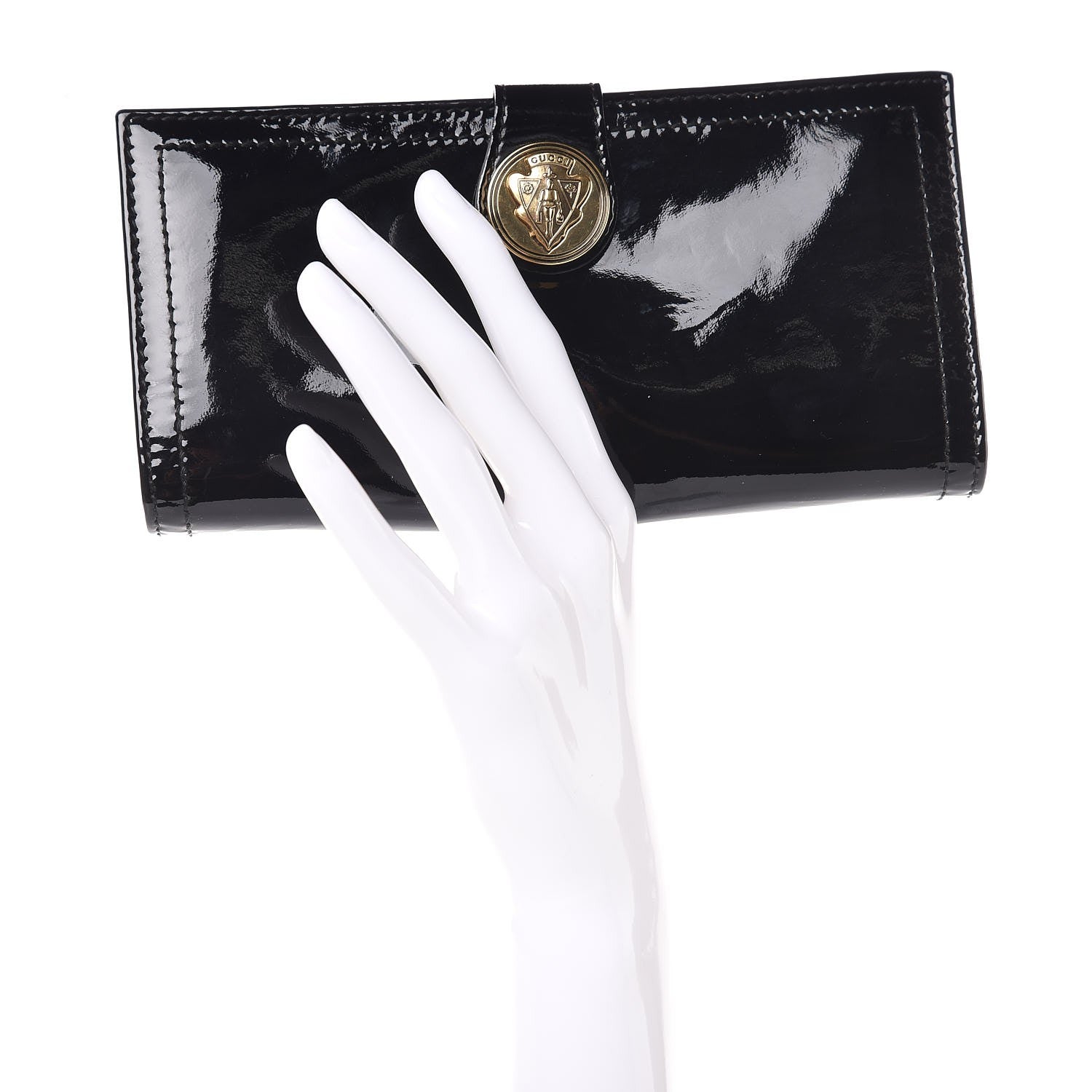 Gucci Patent Hysteria Continental Wallet Black 2 of 9