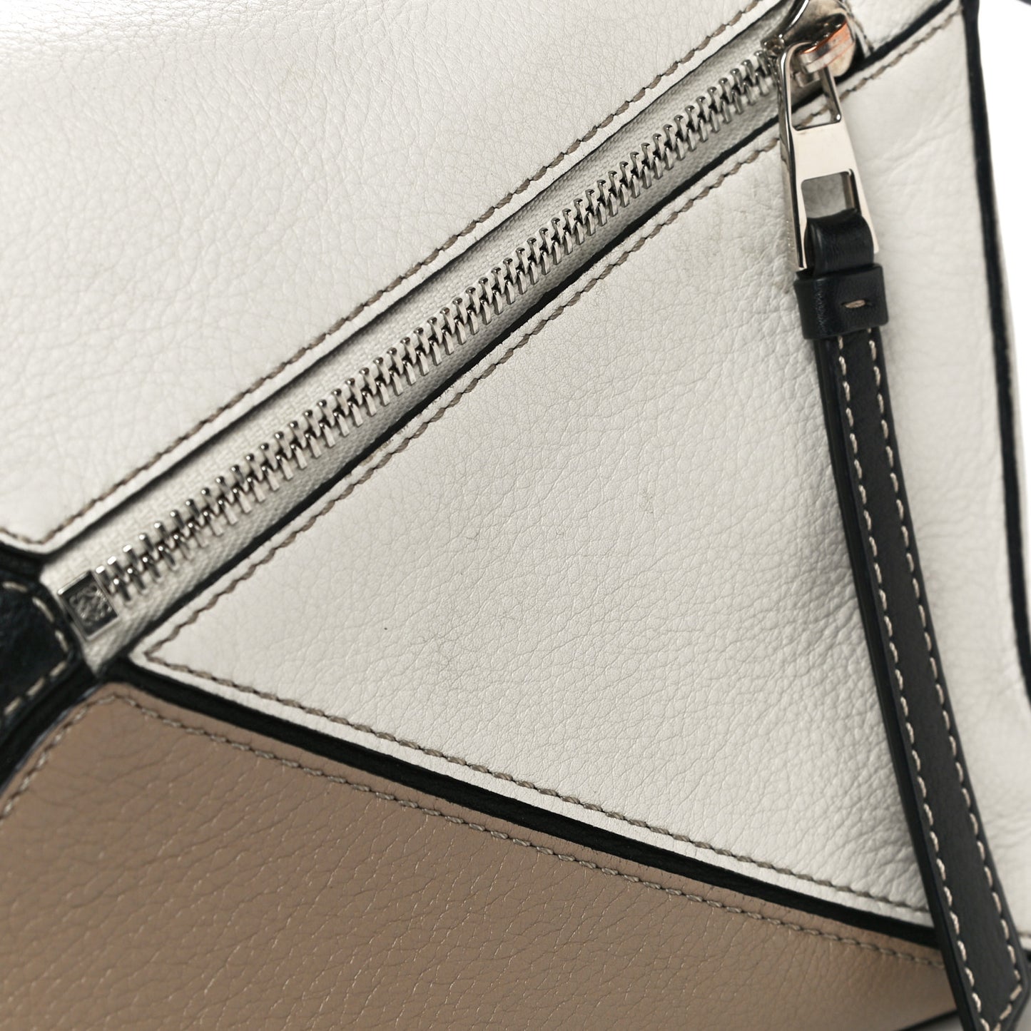 Calfskin Small Puzzle Bag Black Taupe