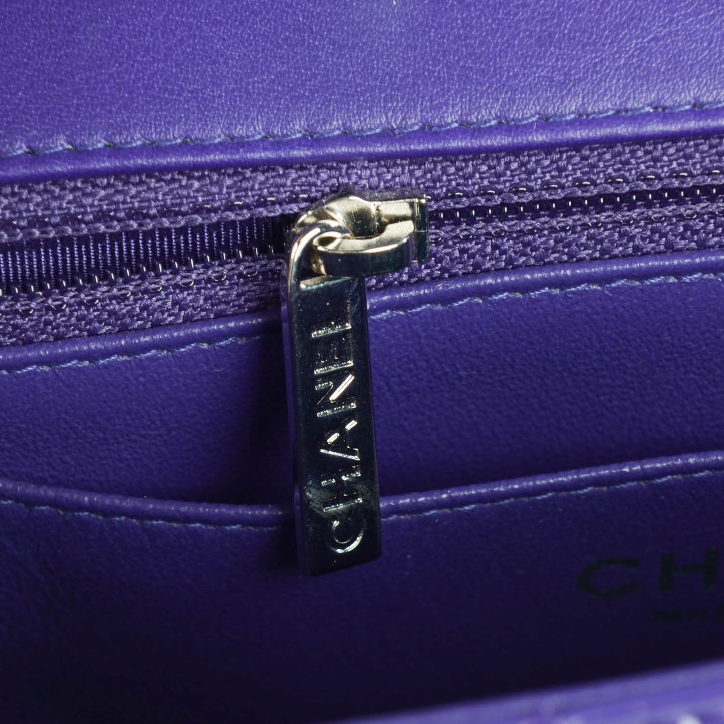 Patent Quilted Mini Rectangular Flap Purple