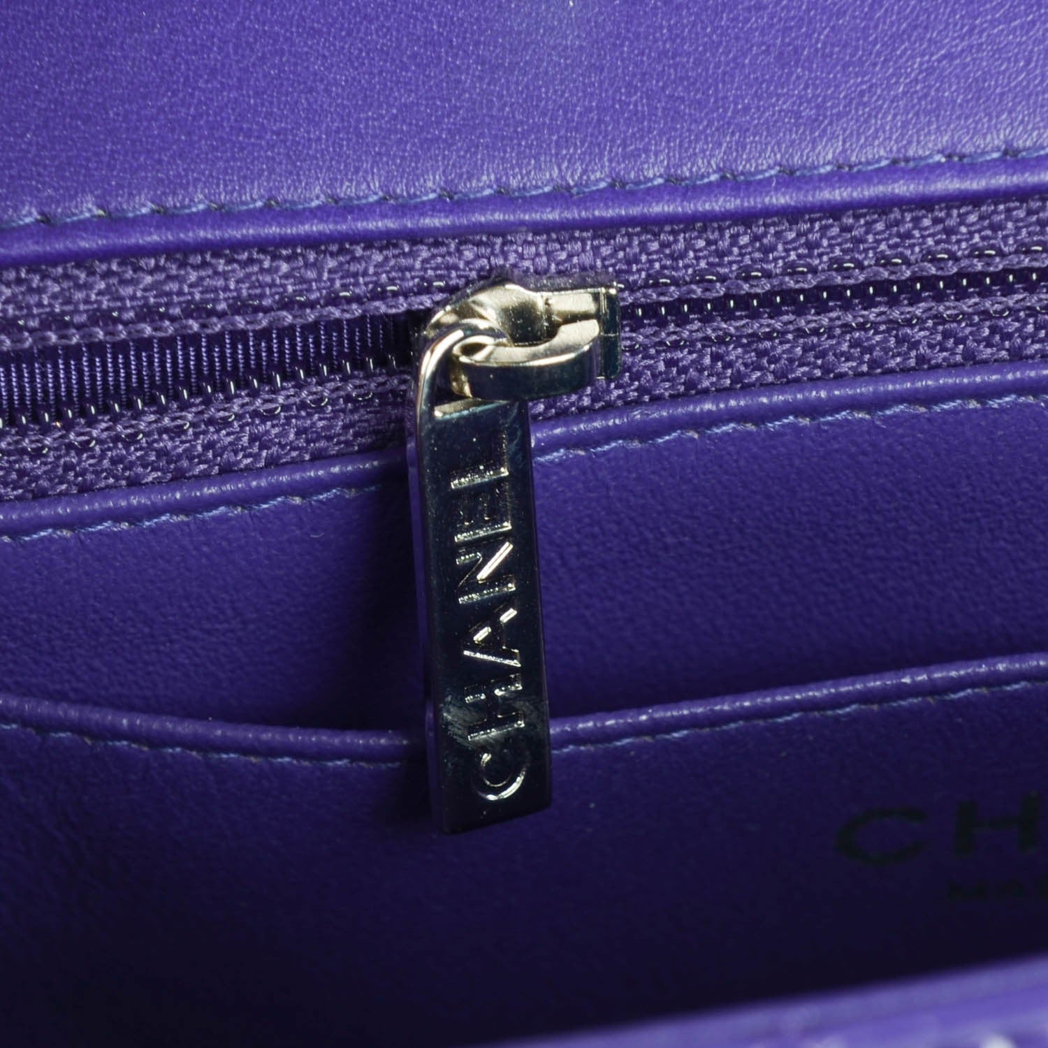 Chanel Patent Quilted Mini Rectangular Flap Purple 6 of 9