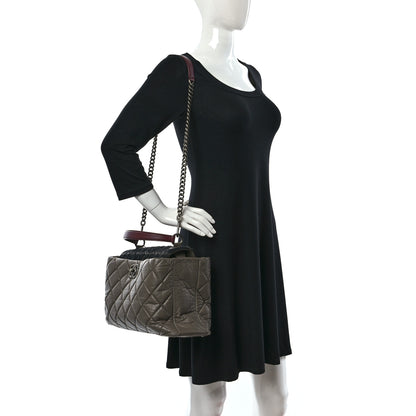 Chanel Aged Calfskin Tweed Large Quilted Portobello Tote Grey 2 of 16