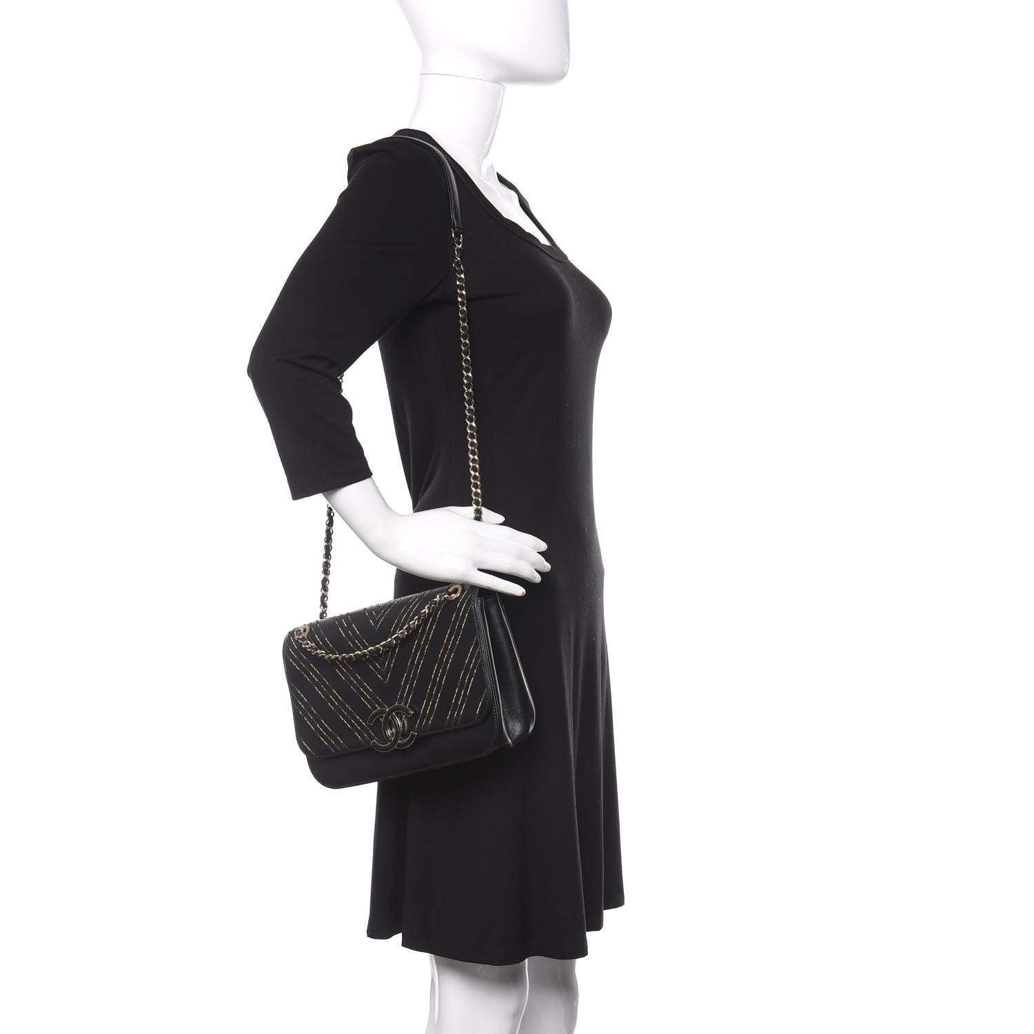Chanel Sheepskin Chain CC Subtle Flap Black 2 of 10
