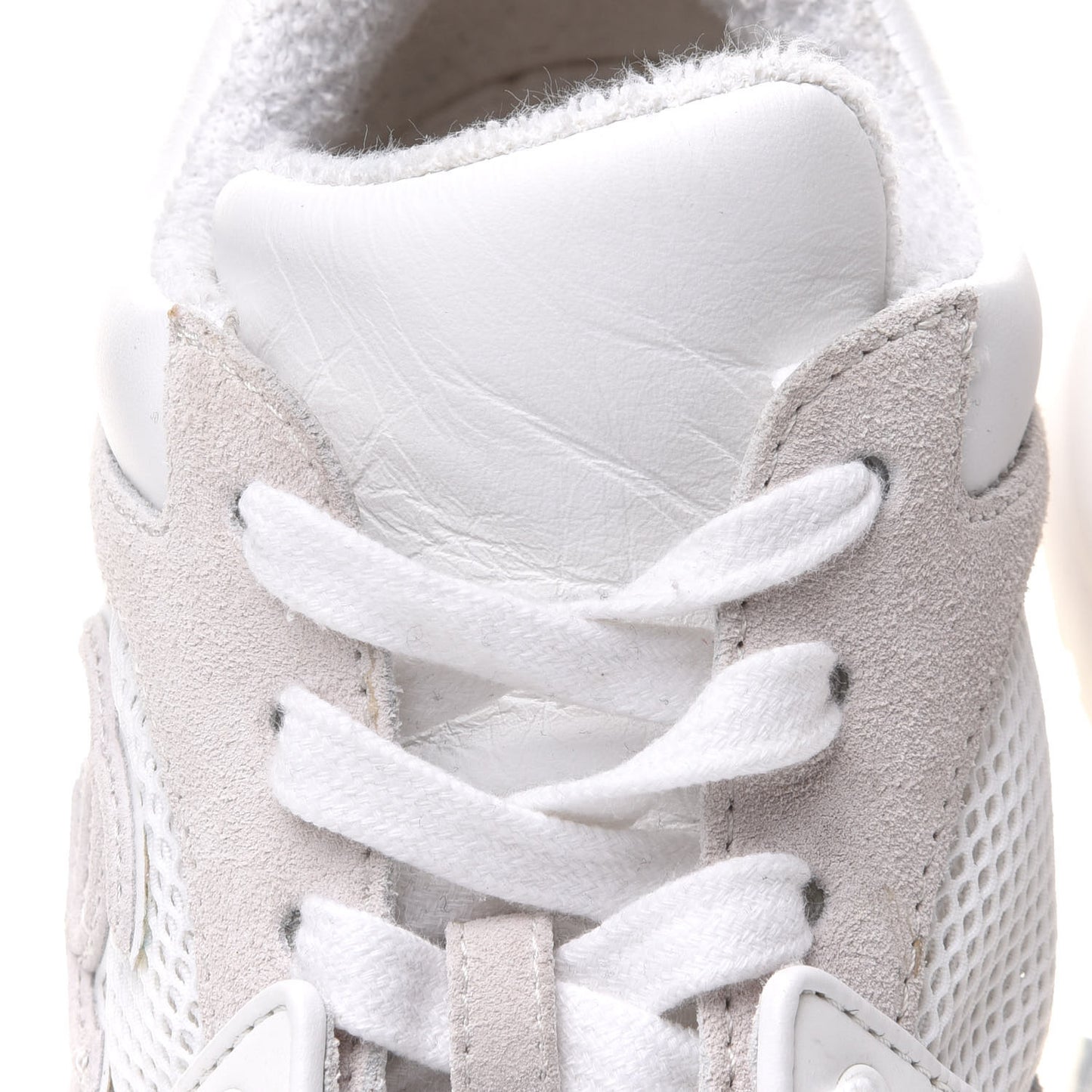 Suede Calfskin Fabric CC Sneakers 36.5 White Grey