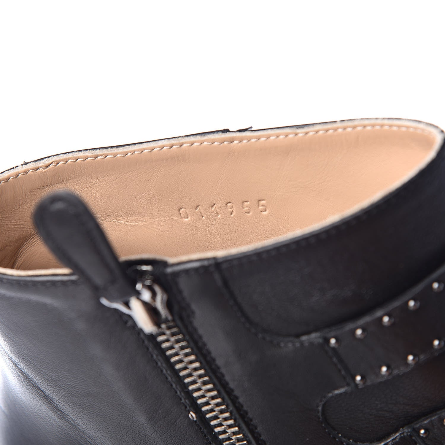 Chloe Nappa Sheepskin Studded Susanna Ankle Boots 35 Black Silver 8 of 8