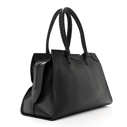 Balenciaga Smooth Calfskin Neo Classic Black Hardware Large Top Handle Bag Black 3 of 10